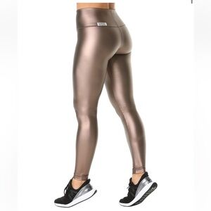 Elisabetta Rogiani couture fitness‎ liquid silver legging $124 small